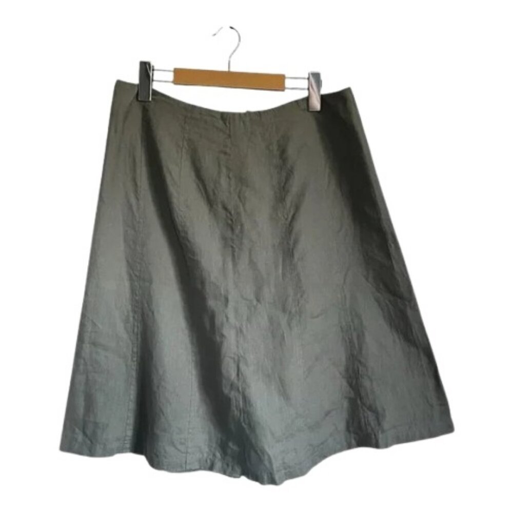 Lilibleu A-line midi skirt sage green women’s size 10